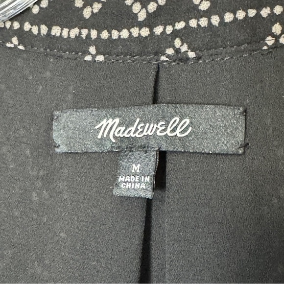 Madewell Geometric Shift Dress Black White Print Size Medium - Picture 3 of 6